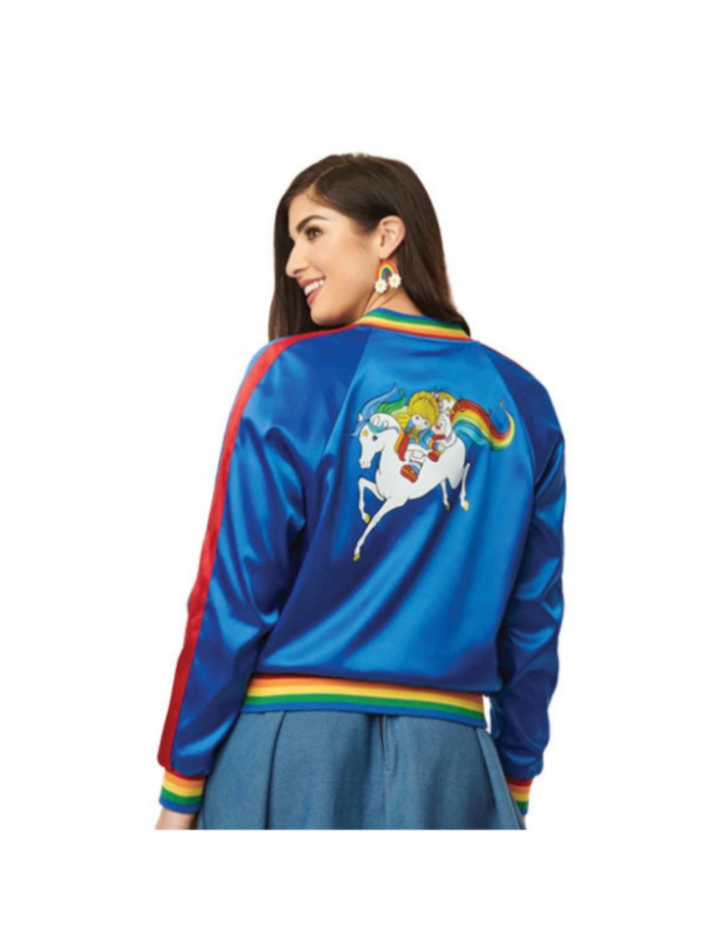 Women's Unique Vintage Rainbow Brite Varsity Jacket Size L